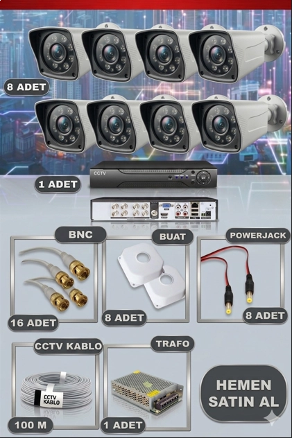 Fab 8'li Kamera Seti (HDD Hariç)